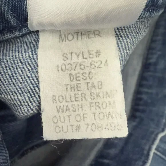 Mother Denim The Tab Roller Skimp Jeans Women 30 Blue Wide Leg From Out Of Town - Picture 10 of 12